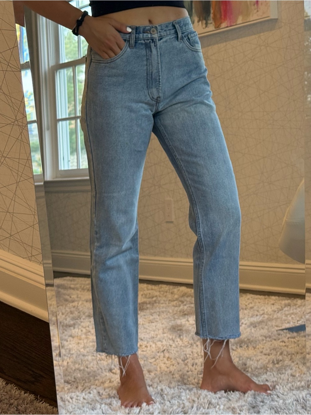 Brandy Melville Light Blue Straight Leg Jeans